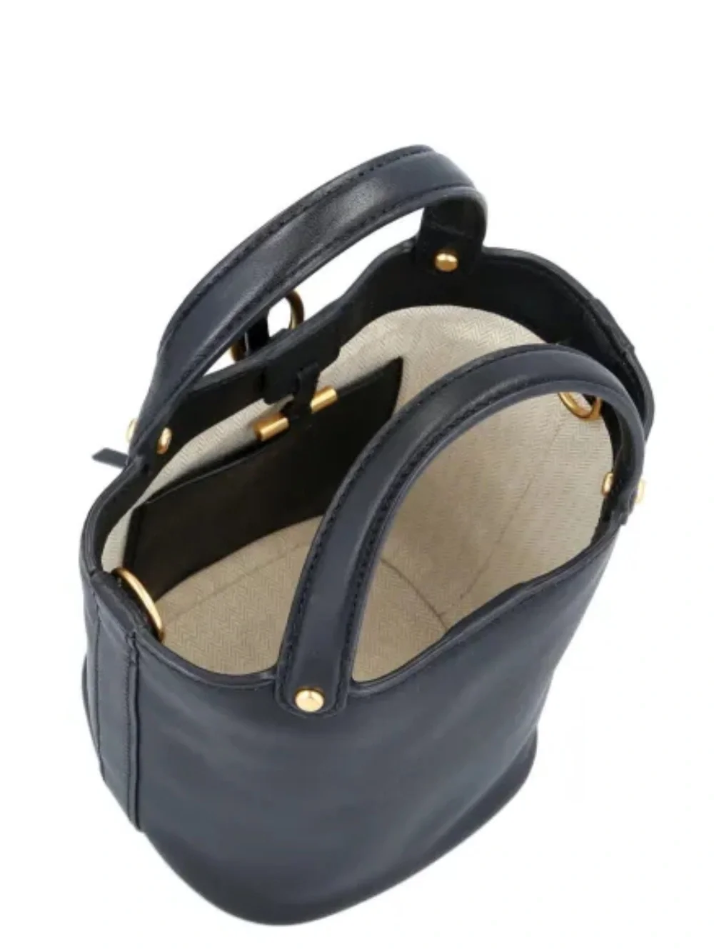 Tory Burch Black Leather Mini Miller Bucket bag